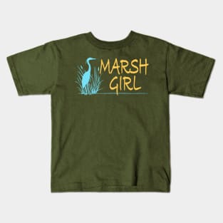 Marsh Girl (light blue & yellow) Kids T-Shirt